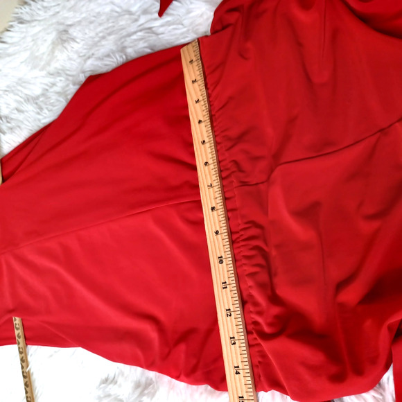 Lauren Ralph Lauren Women’s Jumpsuit Red Wide Leg Belted Formal Stretch Size PM - Picture 6 of 8